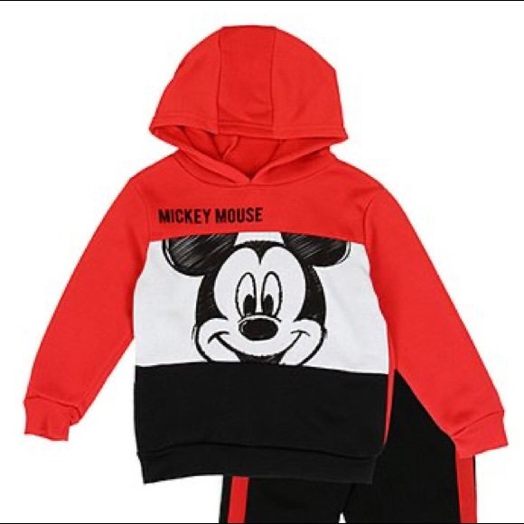 Disney Jr Mickey Mouse Hoodie 2-Piece in Red & Black & Size 12 Months New w/Tag - Picture 7 of 7
